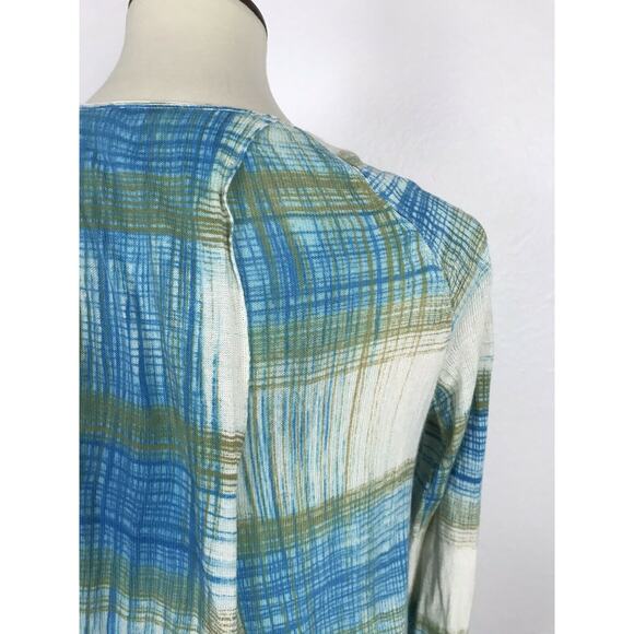 Anthropologie Sparrow Asymmetric Plaid Open Front Cardigan Sweater - Picture 9 of 11